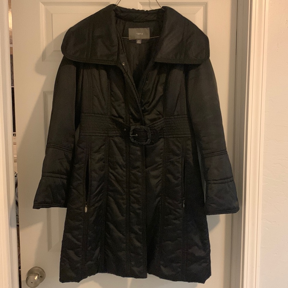 Women’s long black Apt 9 coat.